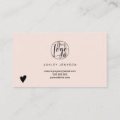 パステルモダンピンクミニマリストのロ感謝していオ順 名刺 (裏面)