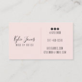 パステルモダンピンクメイクアップMUA美しいガーリー 名刺 (裏面)