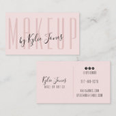 パステルモダンピンクメイクアップMUA美しいガーリー 名刺 (正面/裏面)