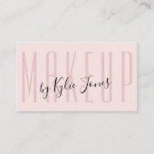 パステルモダンピンクメイクアップMUA美しいガーリー 名刺 (正面)