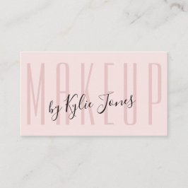 パステルモダンピンクメイクアップMUA美しいガーリー 名刺