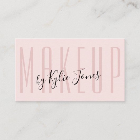 パステルモダンピンクメイクアップMUA美しいガーリー 名刺 (正面)
