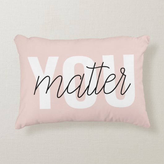 パステルモダンピンクユーマターインスピレーション引用文 アクセントクッション (正面)