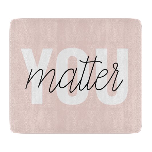 パステルモダンピンクユーマターインスピレーション引用文 カッティングボード (正面)