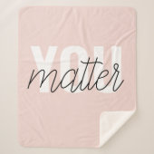 パステルモダンピンクユーマターインスピレーション引用文 シェルパブランケット (正面)
