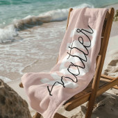 パステルモダンピンクユーマターインスピレーション引用文 ビーチタオル