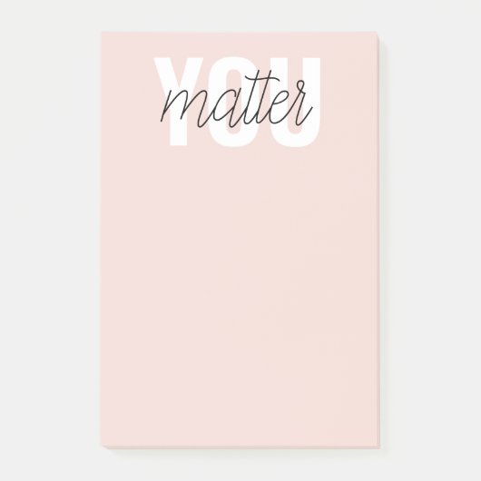 パステルモダンピンクユーマターインスピレーション引用文 ポストイット (正面)