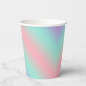 パステルモダンピンクライトグリーン紫グラデーション 紙コップ (裏面)