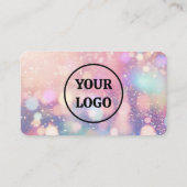 パステルモダンピンクライトフレアQRコード 名刺 (裏面)