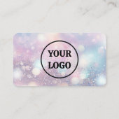 パステルモダンピンクライトフレアQRコード 名刺 (裏面)