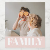 パステルモダンピンクラブ家族写真 ワインラベル (シングルラベル)