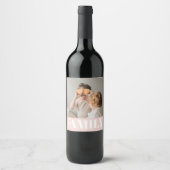 パステルモダンピンクラブ家族写真 ワインラベル (正面)