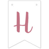 パステルモダンピンクレインボーハッピーバースデー バンティングフラッグ (第2の旗)