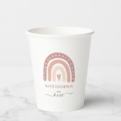 パステルモダンピンクレインボーホファースト誕生日 紙コップ (正面)