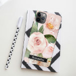 パステルモダンピンク水彩花と名前 iPhone 11Pro MAXケース<br><div class="desc">パステルモダンピンク水彩花と名前</div>