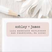 パステルモダンピンク結婚ズ差出人住所ラベル ラベル (インサイチュ)