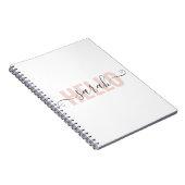 パステルモダンピンク美しいこんにちは ノートブック (右側)