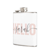 パステルモダンピンク美しいこんにちは フラスク (左)