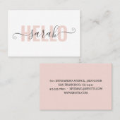 パステルモダンピンク美しいこんにちは 名刺 (正面/裏面)