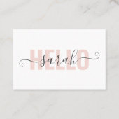 パステルモダンピンク美しいこんにちは 名刺 (正面)