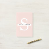 パステルモダンピンク美しいパーソナライズされた名 ポストイット (デスク上)