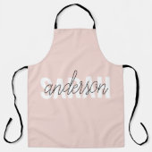 パステルモダンピンク美しいユーパーソナライズされたネーム エプロン (正面)