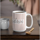 パステルモダンピンク美しいユーパーソナライズされたネーム ツートーンマグカップ<br><div class="desc">パステルモダンピンク美しいユーパーソナライズされたネーム</div>