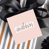 パステルモダンピンク美しいユーパーソナライズされたネーム フェイバータグ