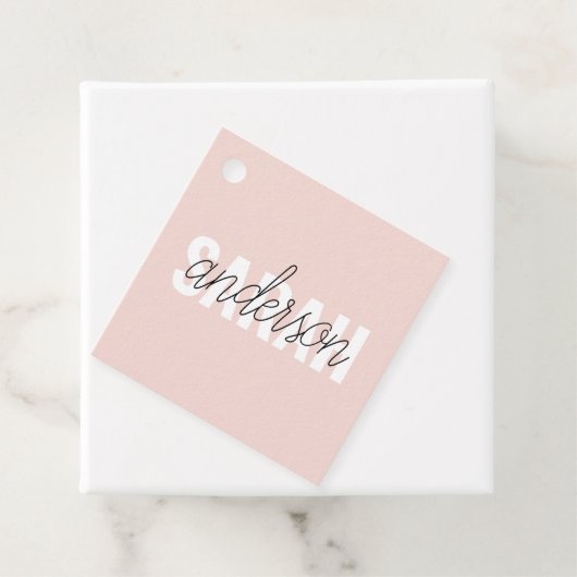 パステルモダンピンク美しいユーパーソナライズされたネーム フェイバータグ (インサイチュ)
