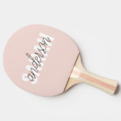 パステルモダンピンク美しいユーパーソナライズされたネーム 卓球ラケット (横)