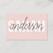 パステルモダンピンク美しいユーパーソナライズされたネーム 名刺 (正面)