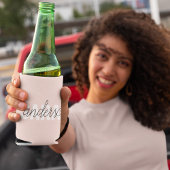 パステルモダンピンク美しいユーパーソナライズされたネーム 缶クーラー