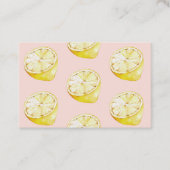 パステルモダンピンク&イエローレモンのパターン 名刺 (正面)