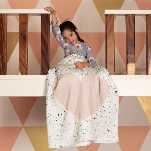 パステルモダンピンク&ハートラブギフト フリースブランケット