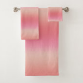 パステルモダンピンク、ピーチ、赤面グラディエグラデーションント バスタオルセット (インサイチュ)