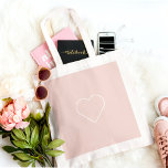 パステルモダンピンク&ミニマルハートラブリーギフト トートバッグ<br><div class="desc">パステルモダンピンク&ミニマルハートラブリーギフト</div>