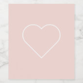 パステルモダンピンク&ミニマルハートラブリーギフト ワインラベル (シングルラベル)