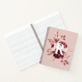 パステルモダンピンク&レッドフローラ付きイニシャル ノートブック (内部)