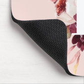 パステルモダンピンク&レッドフローラ付きイニシャル マウスパッド (コーナー)