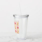 パステルモダンピンク&レッドリップスティックのパタガーリーーン アクリルタンブラー (左)