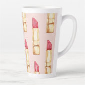 パステルモダンピンク&レッドリップスティックのパタガーリーーン カフェラテマグ (右)