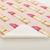 パステルモダンピンク&レッドリップスティックのパタガーリーーン シェルパブランケット (3/4)