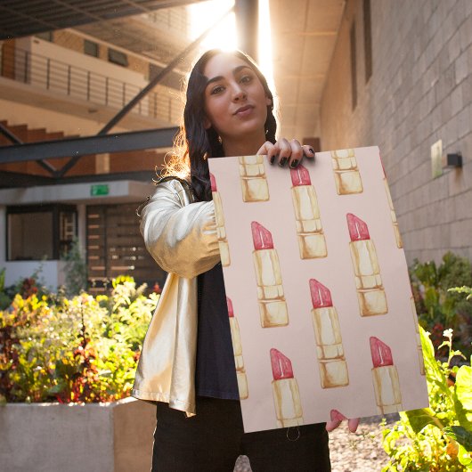 パステルモダンピンク&レッドリップスティックのパタガーリーーン ポスター