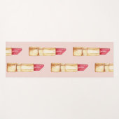 パステルモダンピンク&レッドリップスティックのパタガーリーーン ヨガマット (正面(横))