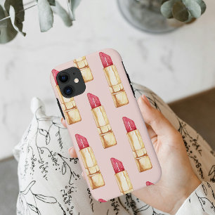 パステルモダンピンク&レッドリップスティックのパタガーリーーン iPhone 11 ケース