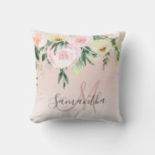 パステルモダンピンク&花の名前 クッション (正面)