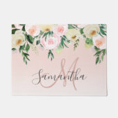 パステルモダンピンク&花の名前 ドアマット (正面)