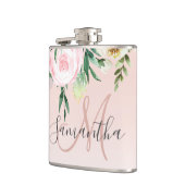 パステルモダンピンク&花の名前 フラスク (左)