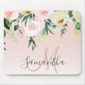 パステルモダンピンク&花の名前 マウスパッド (正面)