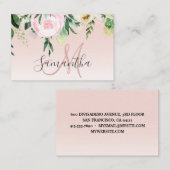 パステルモダンピンク&花の名前 名刺 (正面/裏面)